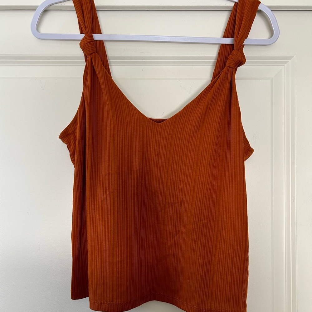 H&M Burnt Orange Sleeveless Tank Top Size M - Picture 7 of 8